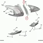 قاب بغل چراغ پژو 2008 عقب چپ